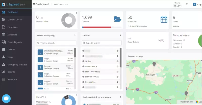 L Squared Digital Signage Dashboard